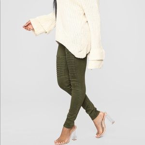 Fashion Nova Olive Moto Pants